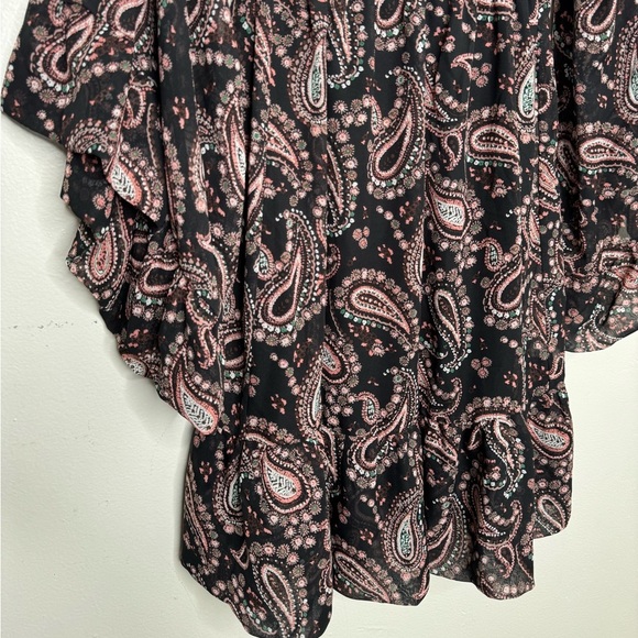 Betsey Johnson womens 8 midi bambi bell sleeves paisley print dress witchy vamp - Picture 11 of 12